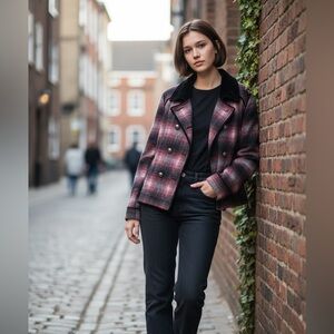 Free People Wooly Officer Jacket Small NWT cropped